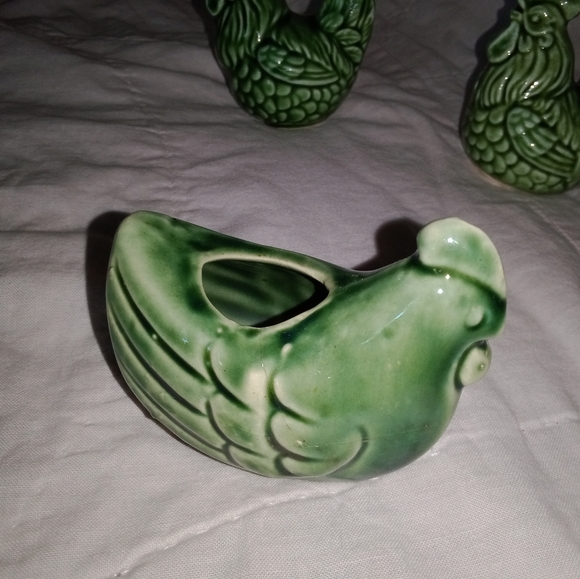 Vintage Japan Rooster Hen Salt Pepper Shakers Toothpick Holder - Picture 13 of 16